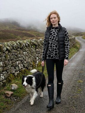 Edinburgh Knitwear 100% Pima Cotton Abstract Pebble Funnel Neck Sweater Size M